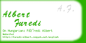 albert furedi business card